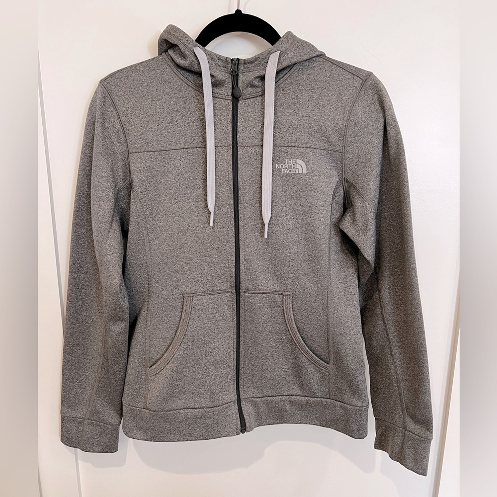 Ladies North Face sz S grey light weight zip up hoodie.